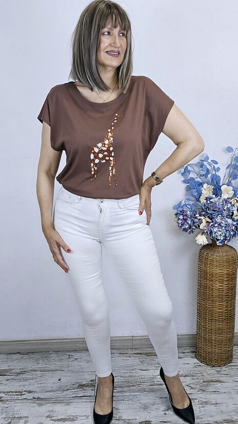 AGOTADO Camuseta marron lent/jirafa Ultima talla 42