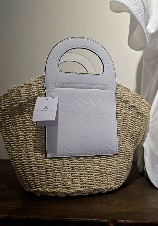 NOVEDAD BOLSO RAFIA FUR BLANCO