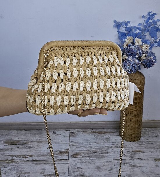 NOVEDAD Bolso Lag estampado camel crudo 