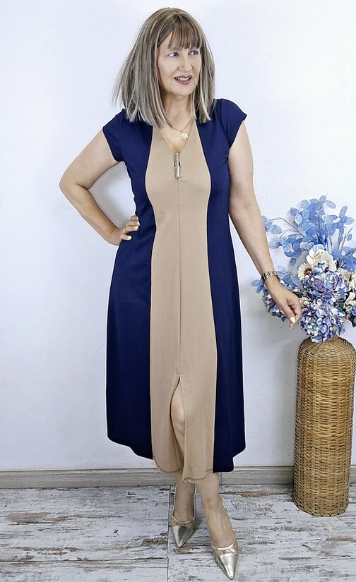 NOVEDAD VESTIDO FRANJA AZUL MARINO 