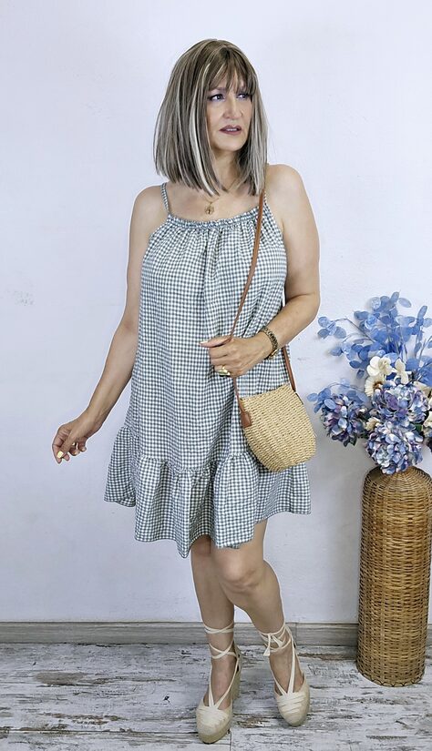 AGOTADO VESTIDO CORTO BATA VICHY (mas colores)