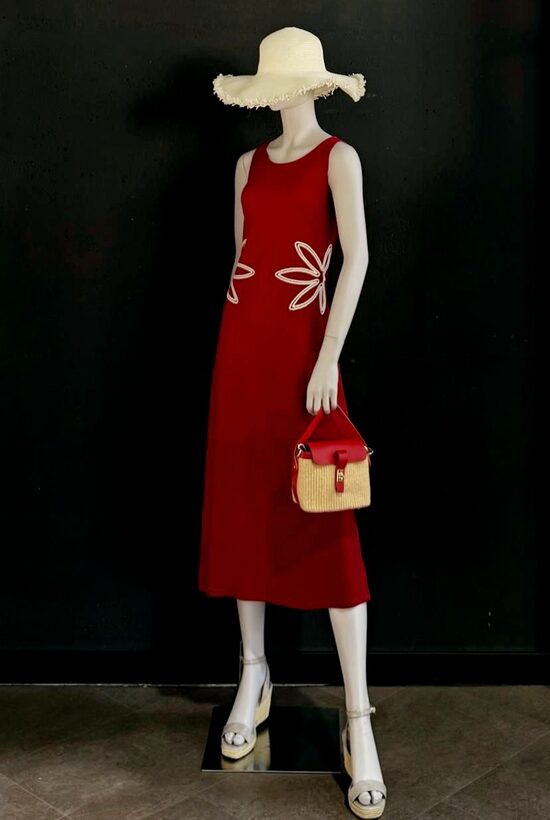 REBAJAS -25% VESTIDO FLEX BORDADO RUBI