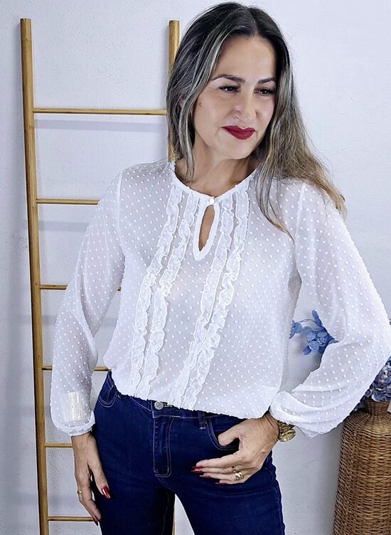 NOVEDAD BLUSA PLUMETI BLANCA