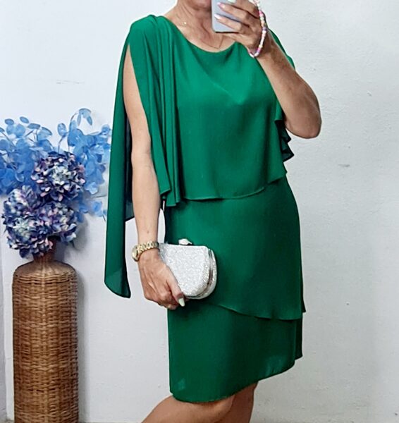  -50% Vestido gasas tono verde