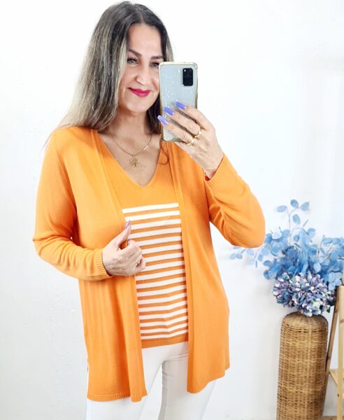 OUTLET CONJUNTO PUNTO RAYA MARINERO NARANJA