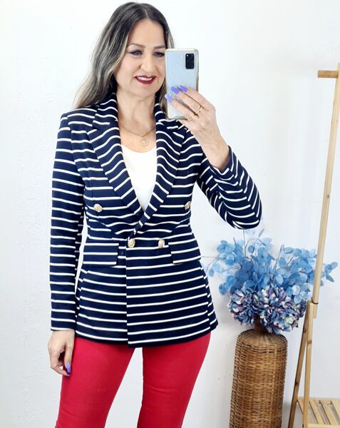 -50% BLAZER RAYA FINA AZUL MARINO  Ultima talla 42